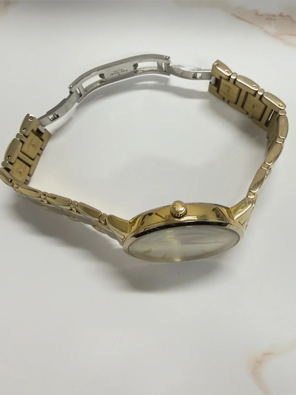 Kate Spade Gramercy Grand Gold Bracelet Watch White Dial